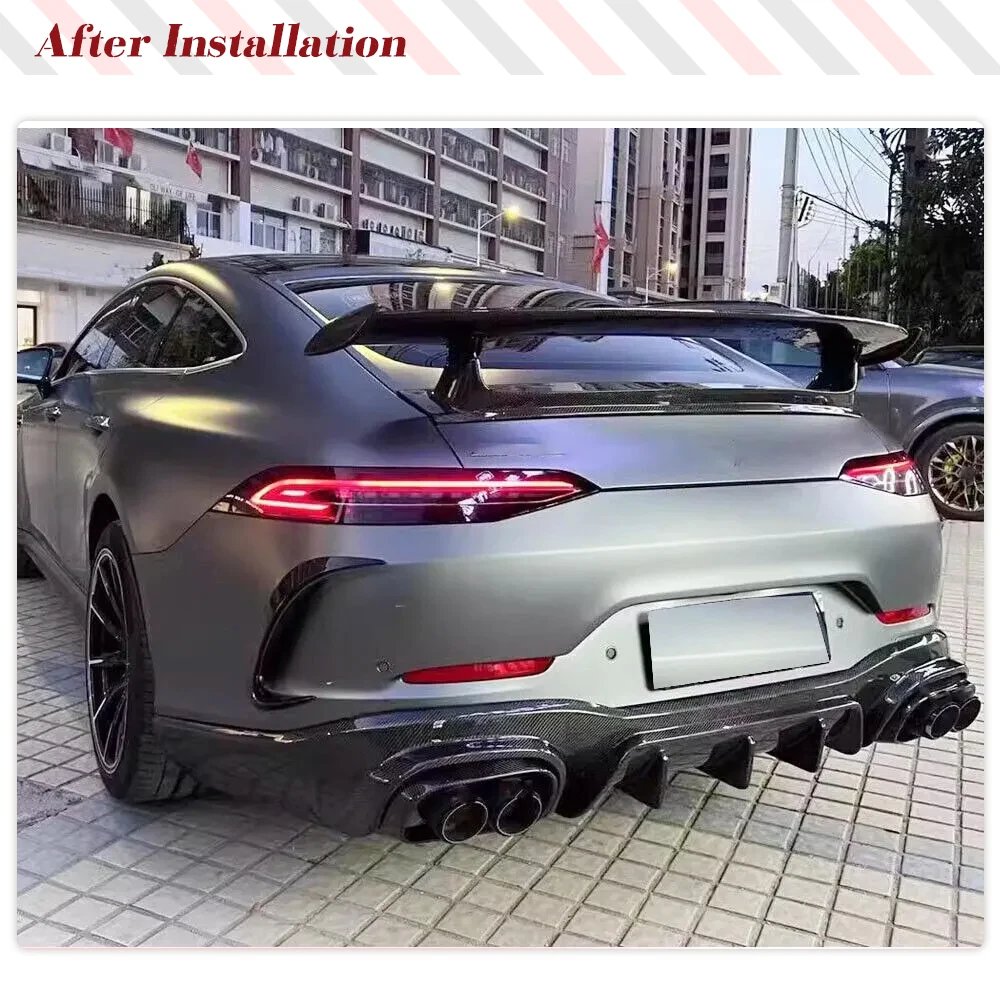 Carbon Fiber Car Rear Bumper Air Vent Covers Trims For Mercedes-Benz AMG GT 43 50 53 Sedan 4 Door 2019 2020 Rear Bumper Canards