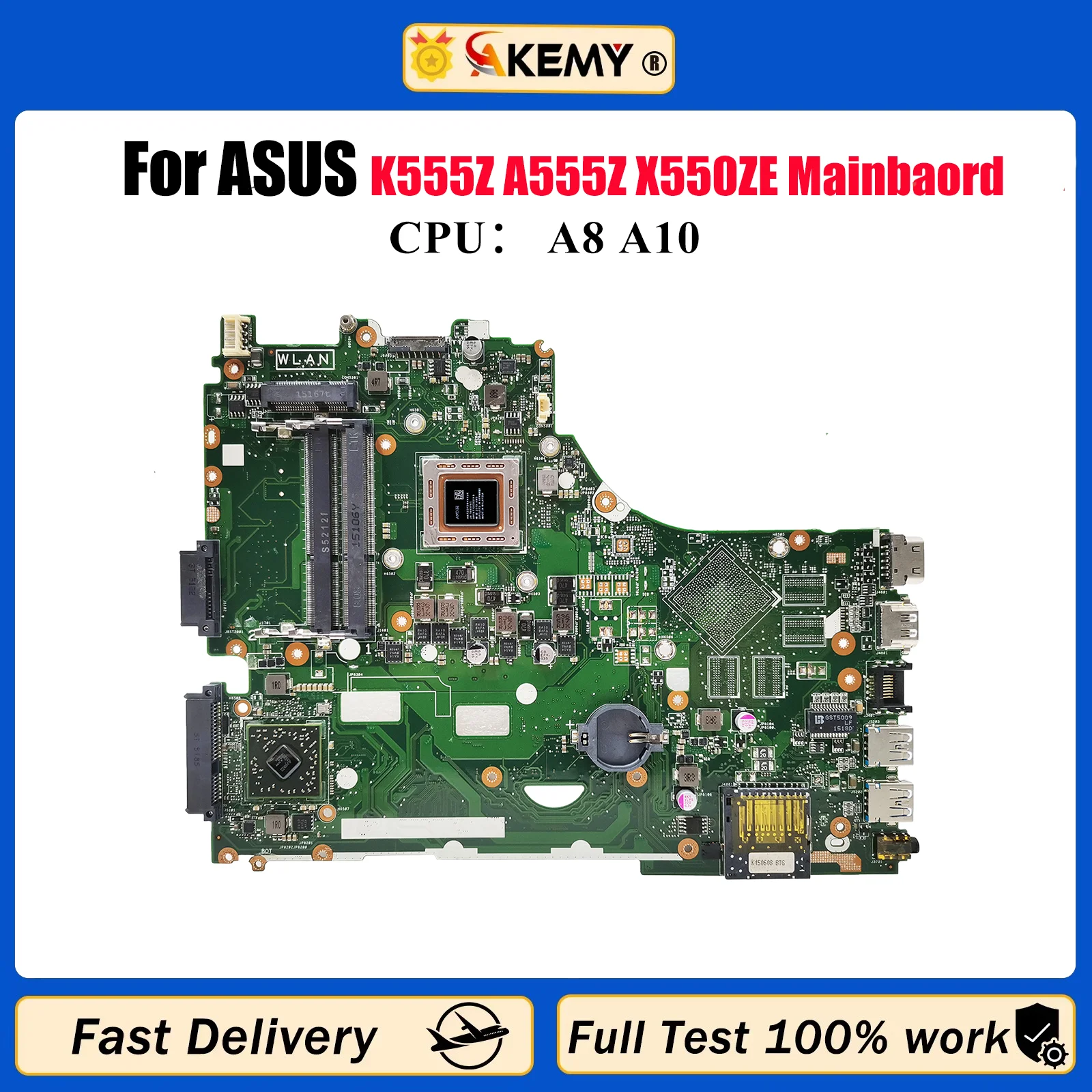 

X550ZA Материнская плата для ноутбука ASUS VivoBook X550Z K555Z A555Z VM590Z K550ZE F550ZE A550ZE X550ZE Материнская плата с процессором A8 A10 stk