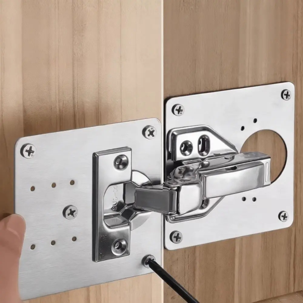 Stainless Steel Cabinet Hinge Repair Bracket Furniture Door Fixing Accessory Kitchen Cupboard Hinge Mounting Base Plate