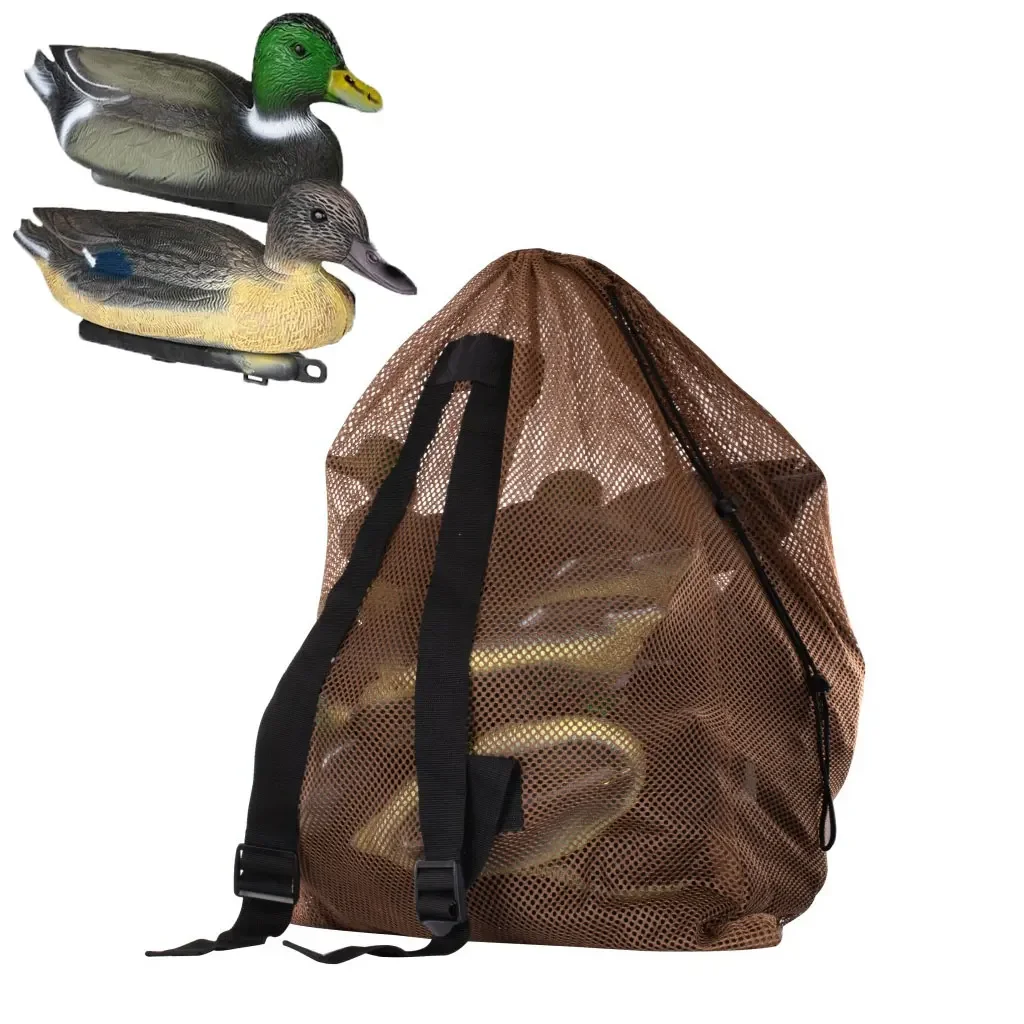 1PCS Hunting Decoy Duck Foam Turkey Floating Waterfowl Bait Adjustable Strap Nylon Mesh Bag Carrying Pigeon Goose Poultry Decoys