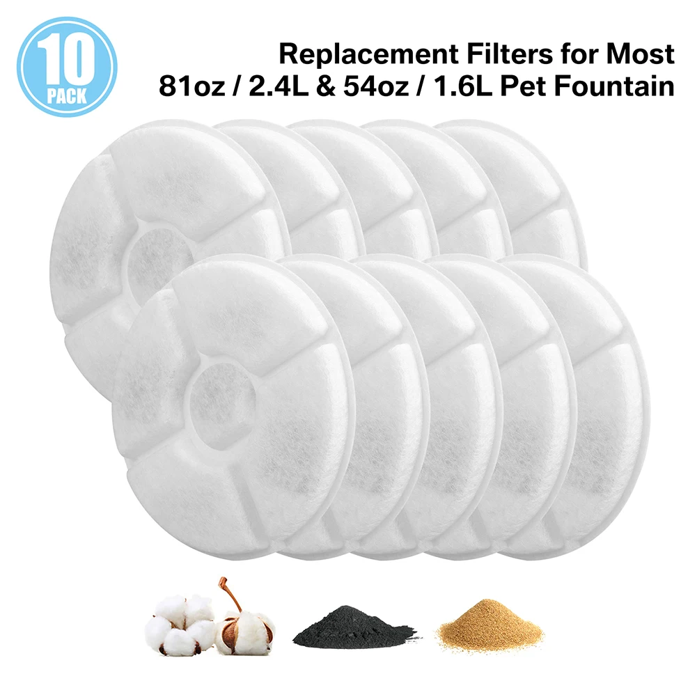 4/8/12Pcs Dog Feeders Fountain Filters Cat Water Replacement Filter for 2.4L Pet Fountain Filtration System Pre-Filter Sponges