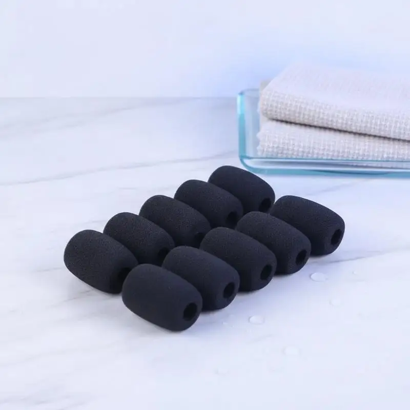 10pcs Mini Microphone Foam Covers Mic Protector Covers Replacement Headset Windshield Sponge Cover Microphone Cover