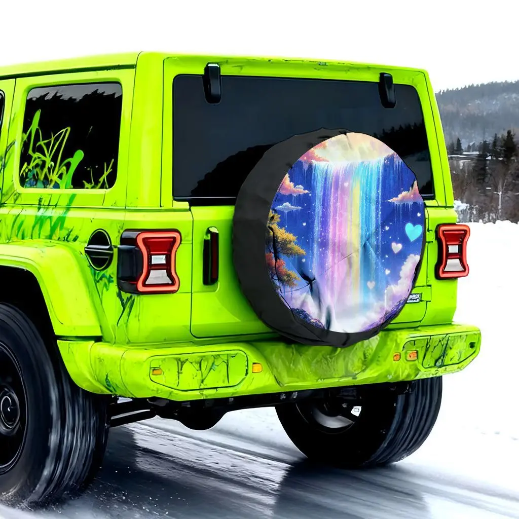 Un colorido vehículo todoterreno en un entorno de ensueño: una mezcla perfecta de magnífico arte natural y atmosférico, ideal para decorar