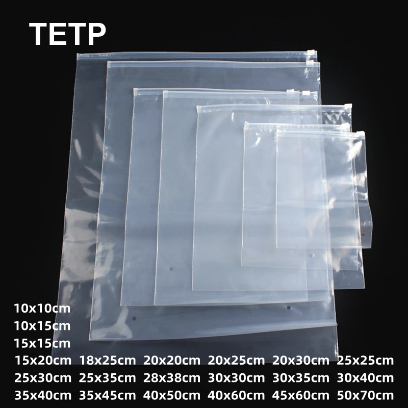 TETP 10Pcs Transparent Cloth Packaging Zipper Bags Home Travel Underwear T-shirt Short Scarf Dress Storage Organizer Customize