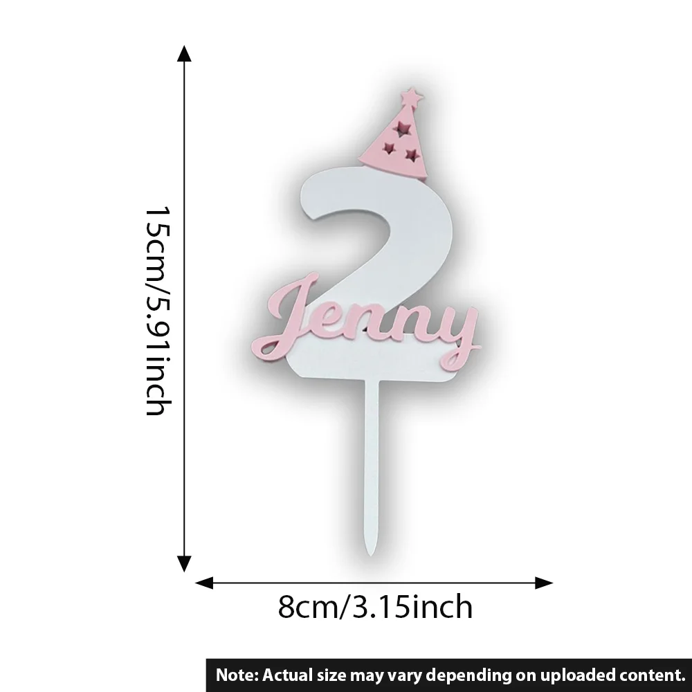 1PC Custom PMMA Cake Topper - Personalized Name & Number Accessory | Laser Engraved DIY Unique Gift for Birthday Celebrations