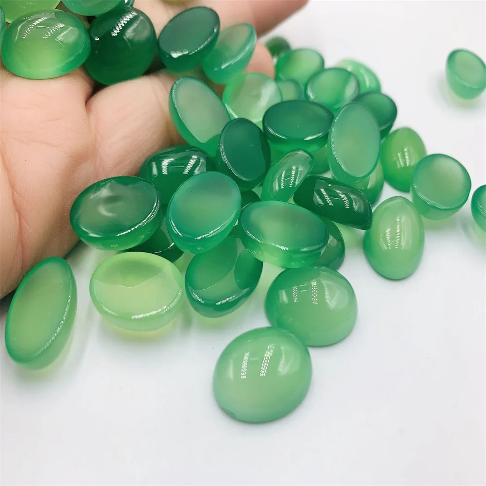 

20 шт./лот 8*10-12*16 мм натуральный зеленый агат для кольца DIY аксессуары