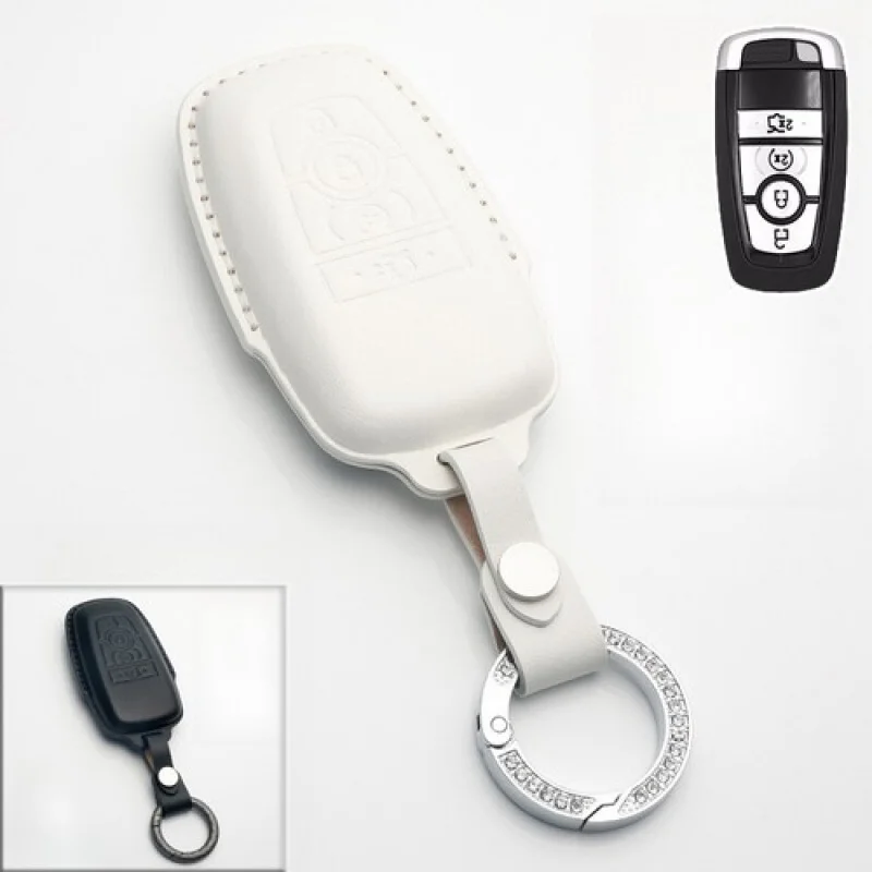 

Чехол для ключей от машины A + из натуральной кожи для Ford Explorer Mustang Edge Mondeo F-150