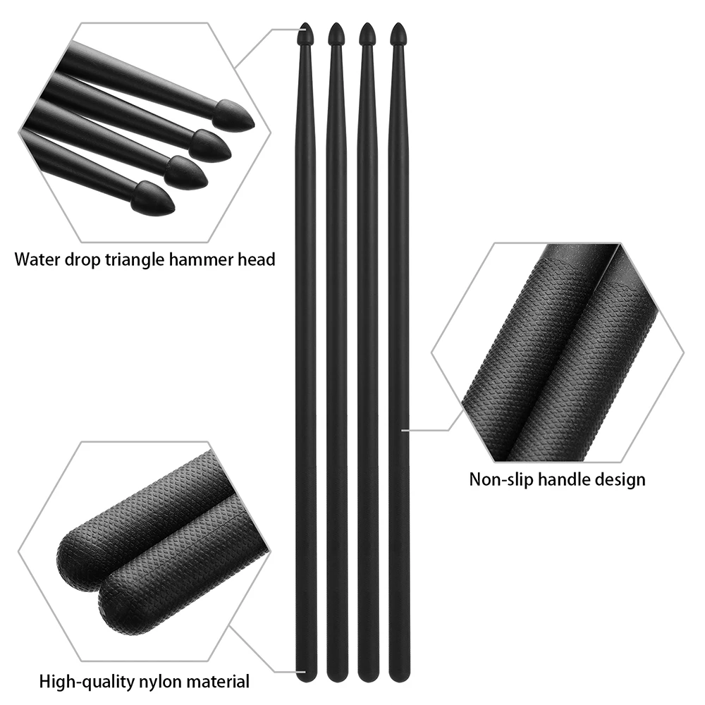 전문가용 플라스틱 드럼 스틱, 나일론 드럼 스틱, 내구성 있는 타악기 액세서리, 5A, 1 쌍