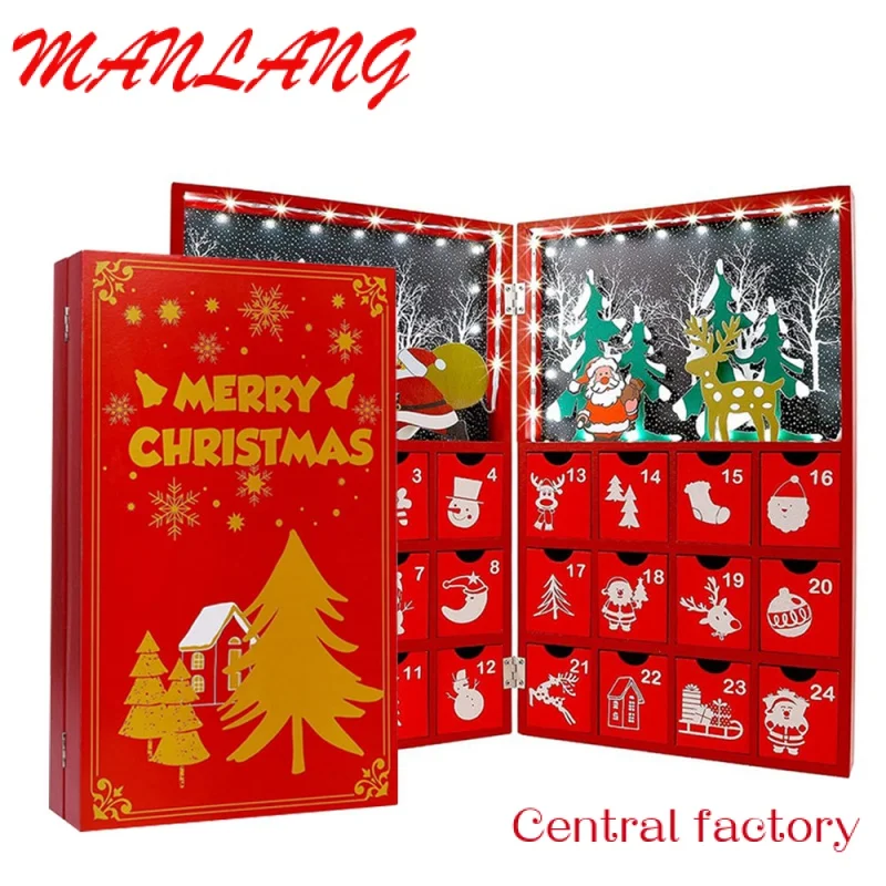 Benutzer definierte Schublade Advents kalender Verpackungs box Weihnachts geschenk box Überraschung Advents kalender Papier Advents kalender Verpackung Geschenk box