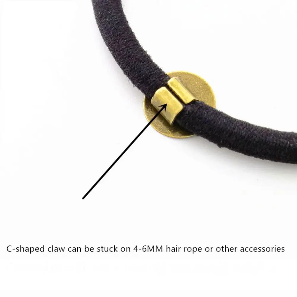 100ชิ้นฐานเชือกผมสีทองเงินอุปกรณ์ทำเครื่องประดับงานประดิษฐ์ทำด้วยตัวเองโลหะ c หัวเข็มขัดเชื่อมต่อที่คาดผม