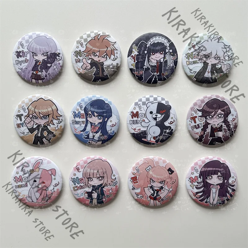

Danganronpa Breastpin Togami Byakuya Toko Fukawa/Genocider Syo Anime Tinplate Badge Nanami ChiaKi Emblem Brooch Cosplay Pendants