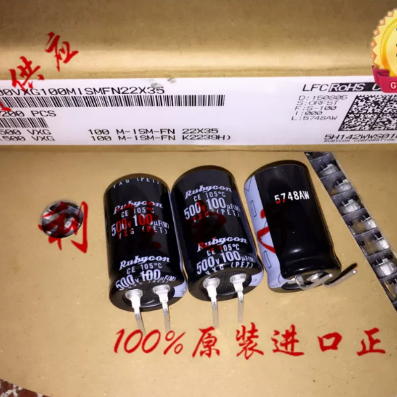 

5PCS-30PCS 100UF 500V Japanese Ruby electrolytic capacitor 500V100UF 22X35 VXG suitable for horizontal discharge