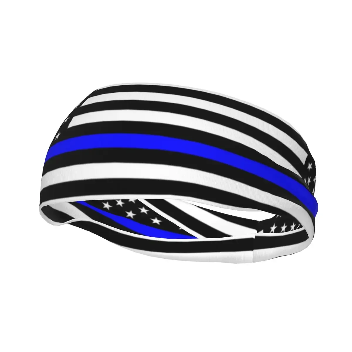 Thin Blue Line Flag United_States Elastic Hair Band Yoga Headband Makeup Hair Hoop Headwrap