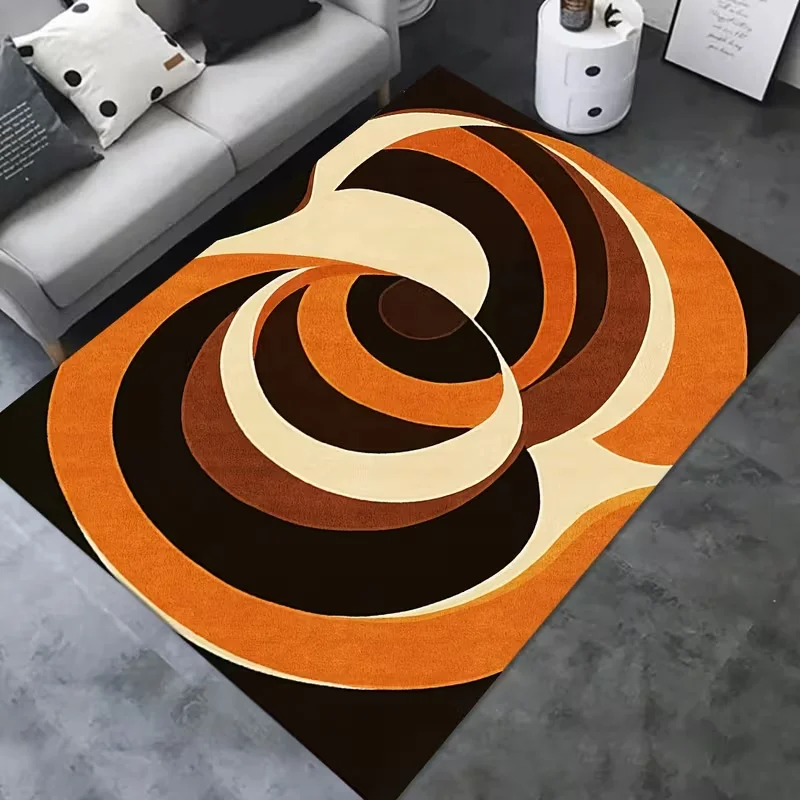 Modern Minimalism Stripe Print Area Rug Geometric Line Soft Non-Slip Floor Carpet Living Room Bedroom Home Decor Mat