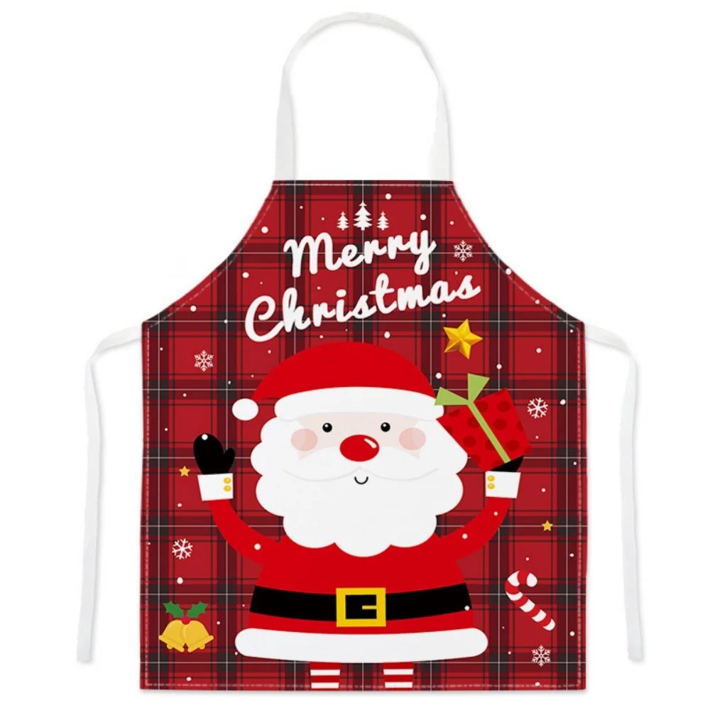 Christmas Kitchen Aprons For Woman Men Cartoon Santa Claus Deer Xmas Decoration Aprons For Kids Adults Dinner Cooking Apron