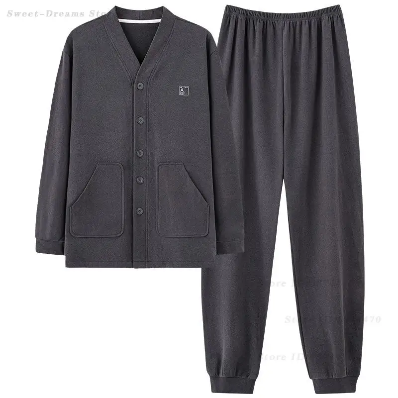 

Мужской осенне-зимний пижамный комплект, мужская теплая велюровая одежда для сна, домашняя одежда, кардиган с длинными рукавами, брюки, пижамный костюм, домашняя одежда