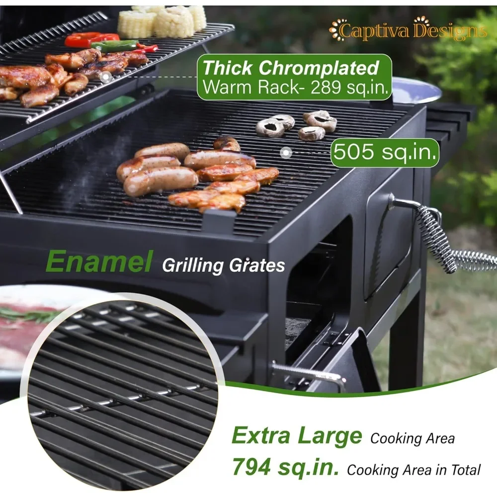 Extra Large Charcoal BBQ Grill with Oversize Cooking Area(794 sq.in.).