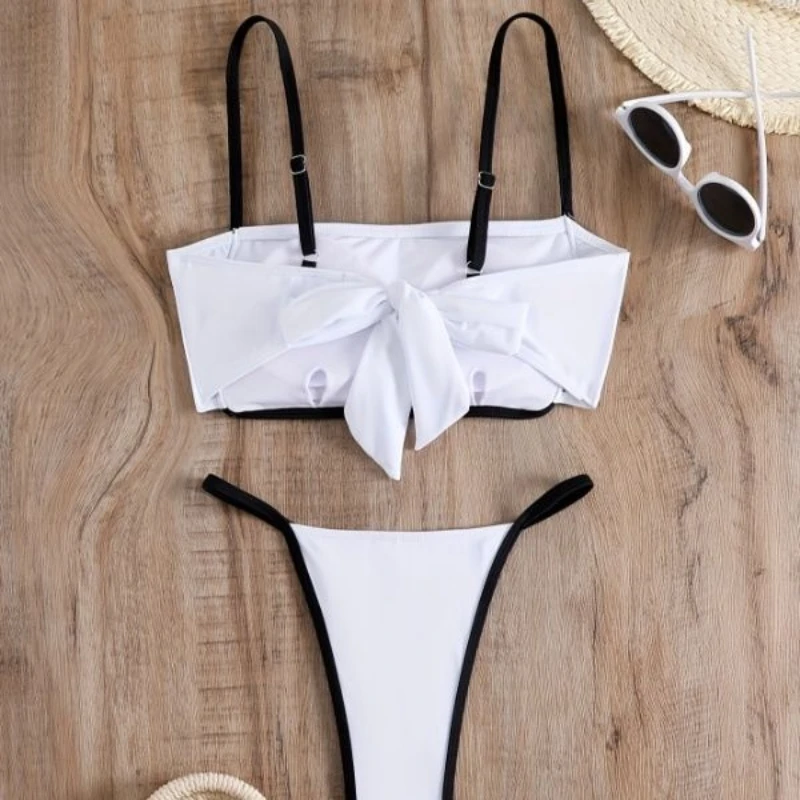 

Сексуальный раздельный купальник в американском стиле ретро для девочек, комплект бикини для пляжного отдыха, женское бикини в стиле Харадзюку, японский стиль тысячелетия