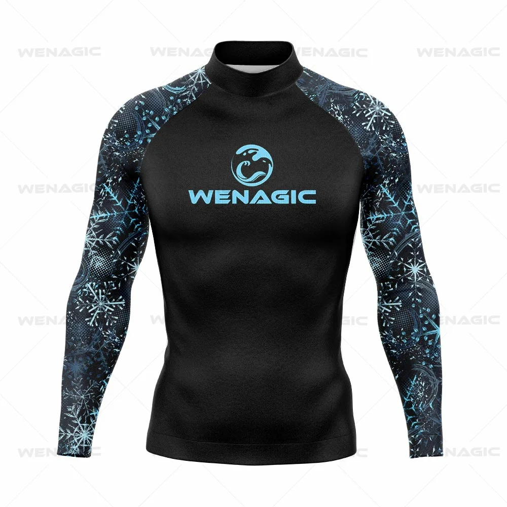 New Summer Men\'s UV Protection Rash Guard Diving Surf T Shirt Swimming T-shirt Swimsuit Beach Swimwear Long Sleeve Surfing Suits