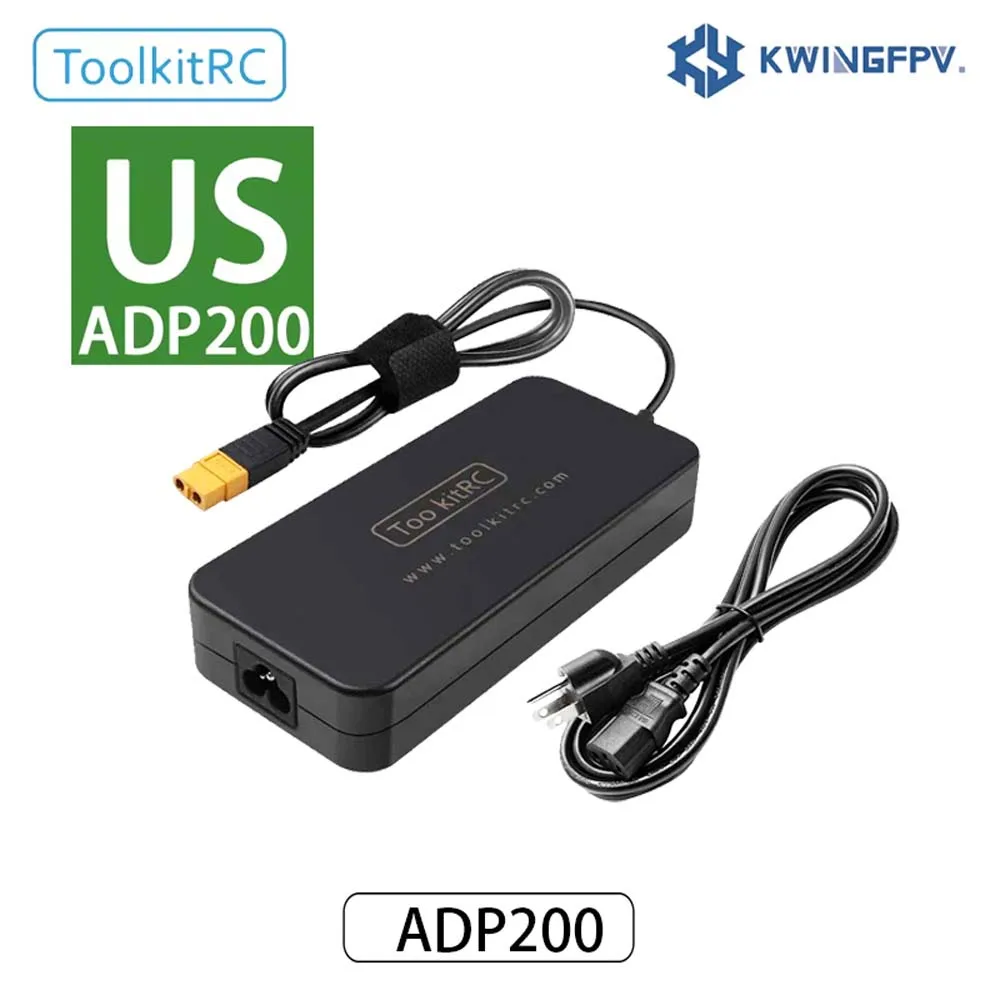 ToolKitRC ADP200 200W AC Power Adapter Supply XT60 Plug Output 19.5V 10.3A for RC iSDT GTPower HotRC SkyRC Chargers