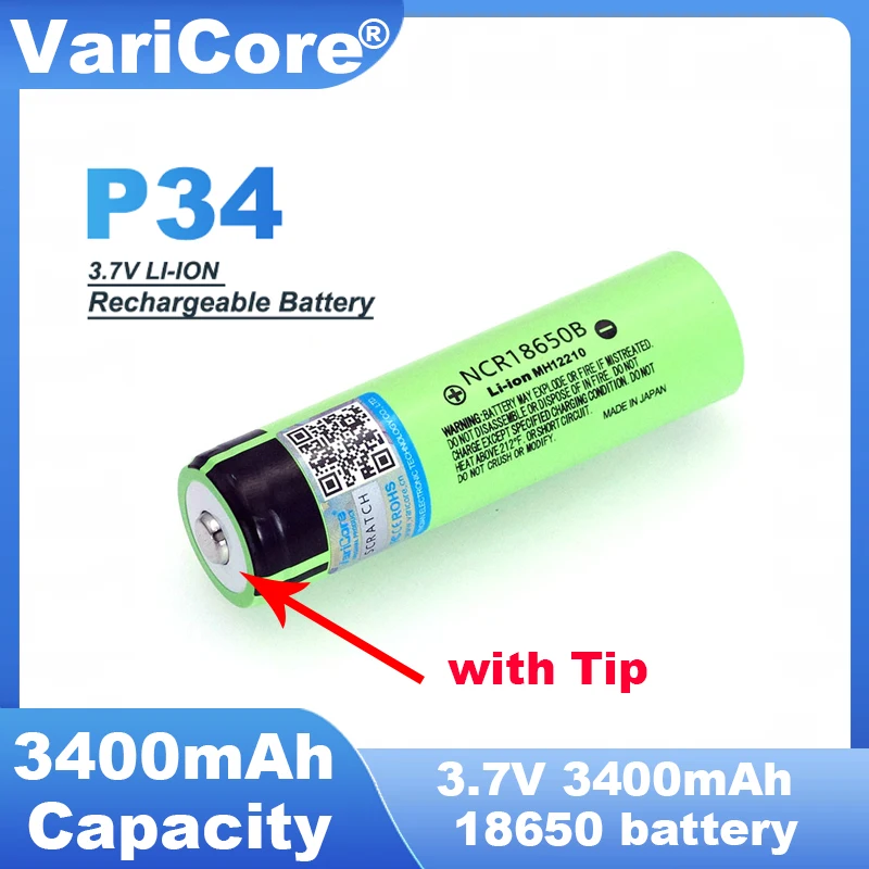 1-40PCS VariCore New Original NCR18650B 3.7V 3400mAh 18650 Rechargeable Lithium Battery For  Flashlight Battery Bonus Cap