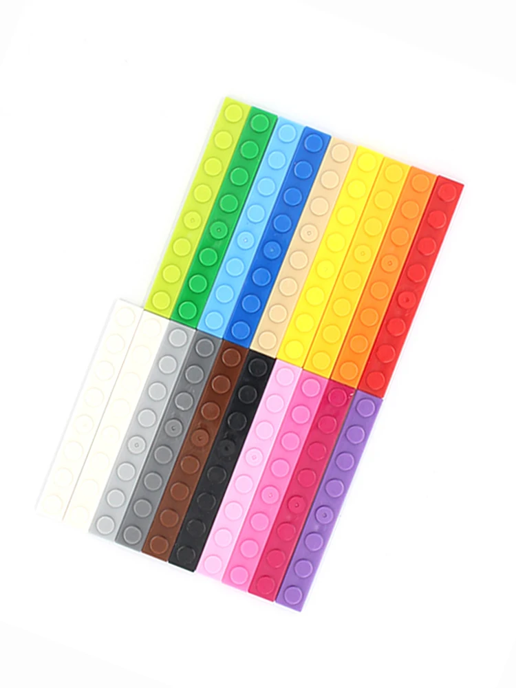 

70pcs Moc Tiles Plate 1x8 3460 Short Piece DIY Enlightenment Bricks Block Compatible with Assembles Particles