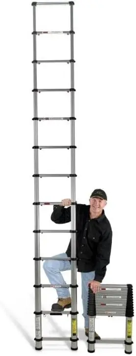 1800EP Automatic Telescoping Ladder, Patented One-Touch Release, OSHA Compliant, 14.5 ft Extended Height, Up to 18 ft