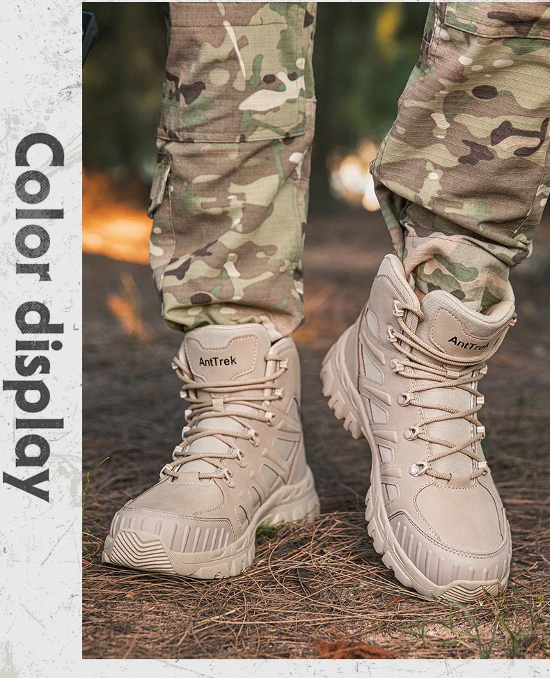 Herren Neue Armee-Stiefel Outdoor Ultraleichte Rutschfeste Schnelleinsatz-Knöchelstiefel Taktische Stiefel für Camping Arbeit Wasserdichte Jagdstiefel – Detail 21