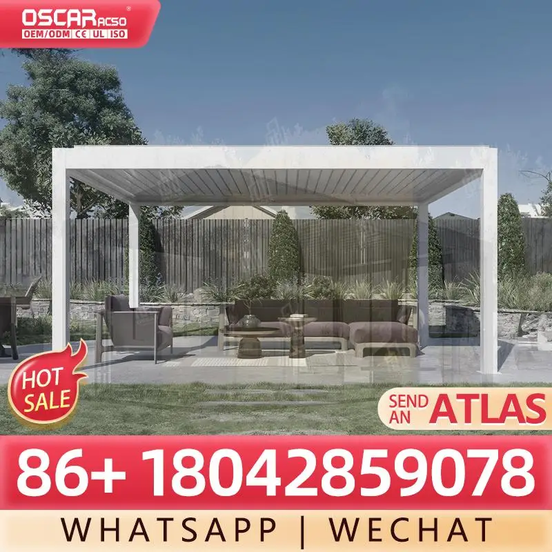 

Моторизованные антисептические серые перголы с LED-подсветкой для садов, патио и задних дворов