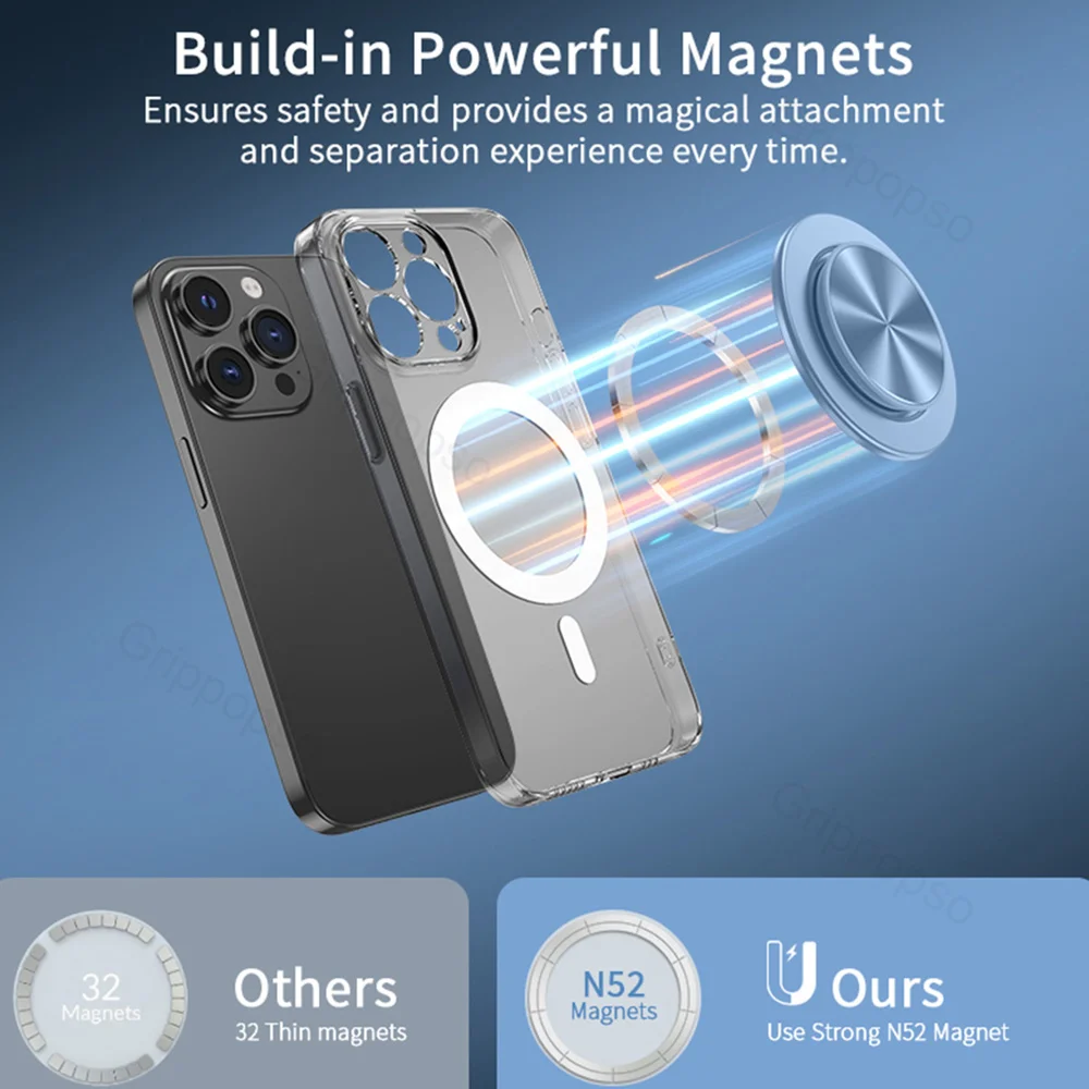 Grippopso 1/2 шт., алюминиевый 52, магнит, магнитный складной держатель для мобильного телефона GripTok, розетка для IPhone, расширяющаяся подставка для кольца на палец