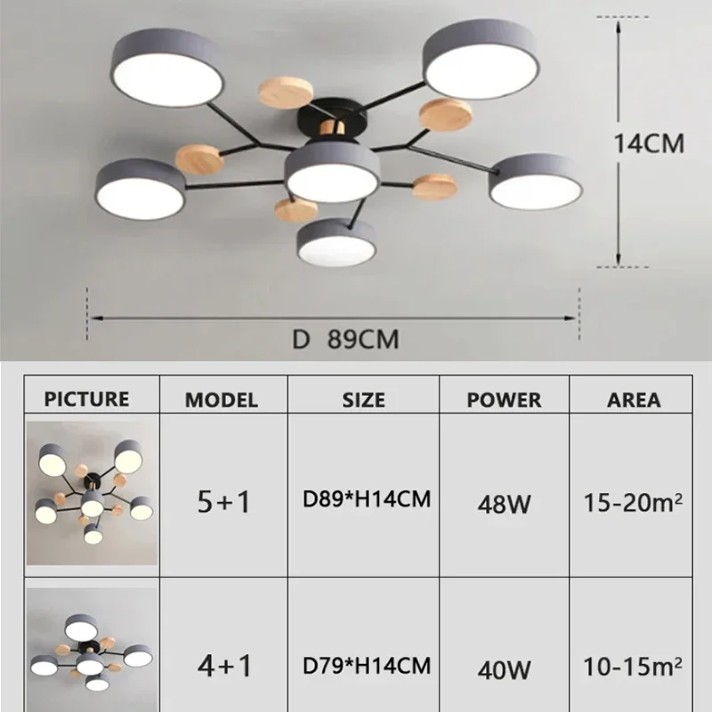 Imagem -06 - Madeira Interior Led Lustre Iluminação Adequado para Sala de Estar Quarto Estudo Decoração do Lar Cores Diferentes Ac90 260v