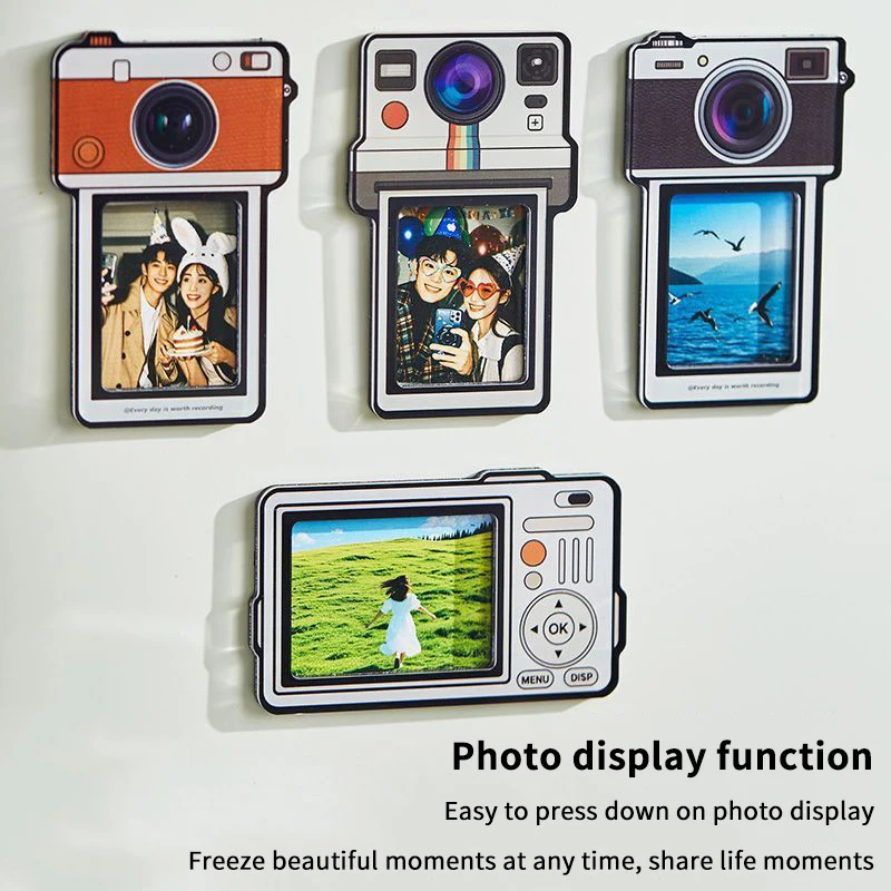 1/4Pcs INS Detachable Creative Fridge Magnets DIY Photo Frame Refrigerator Magnets Funny Multi-Purpose Magnetic Picture Frame