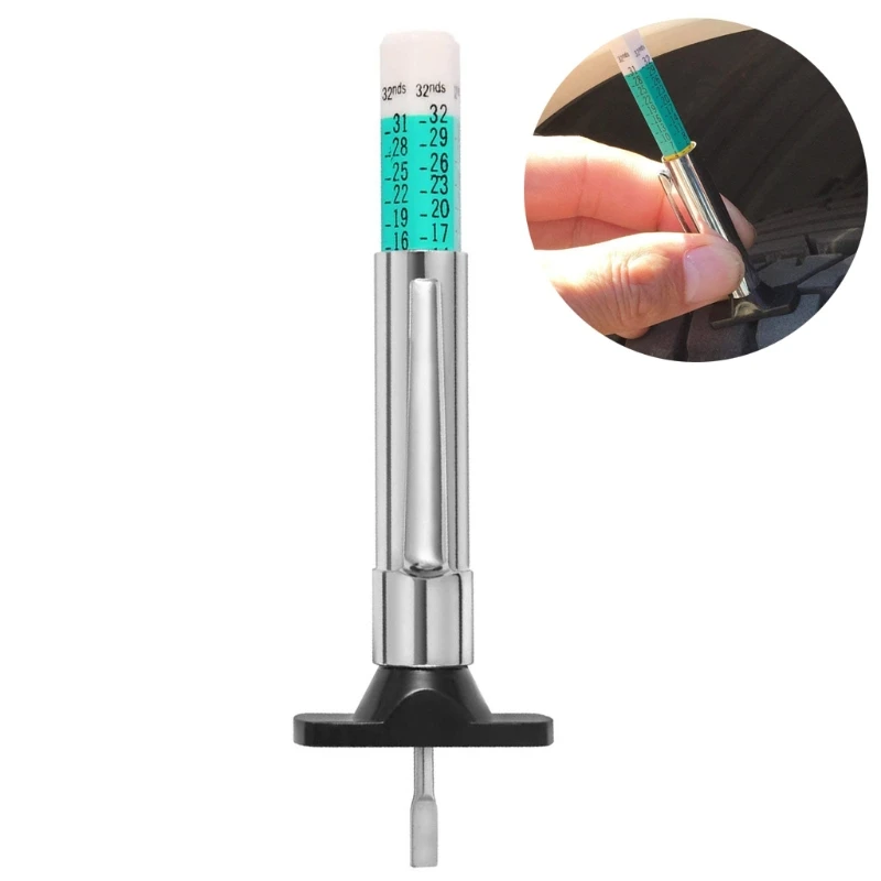 Car Tyre Tire Tread Auto Depth Thickness Gauge Meter 25MM Measuring Pen Color Coded Digital Caliper Monitoring Tool