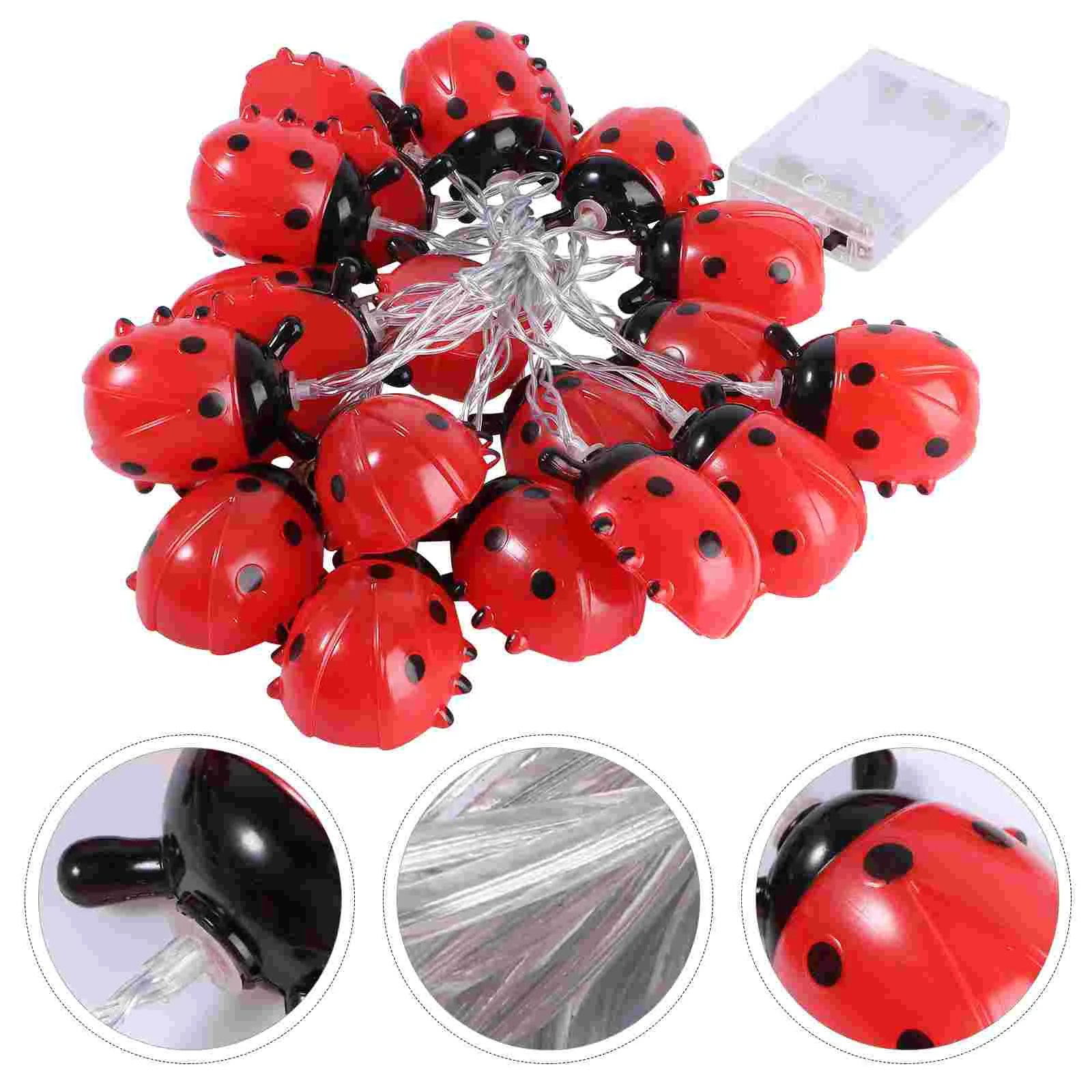 1pc String Light LED Lamp Ladybird Waterproof Lifelike for Outdoor Garden ( 20 LEDs without )