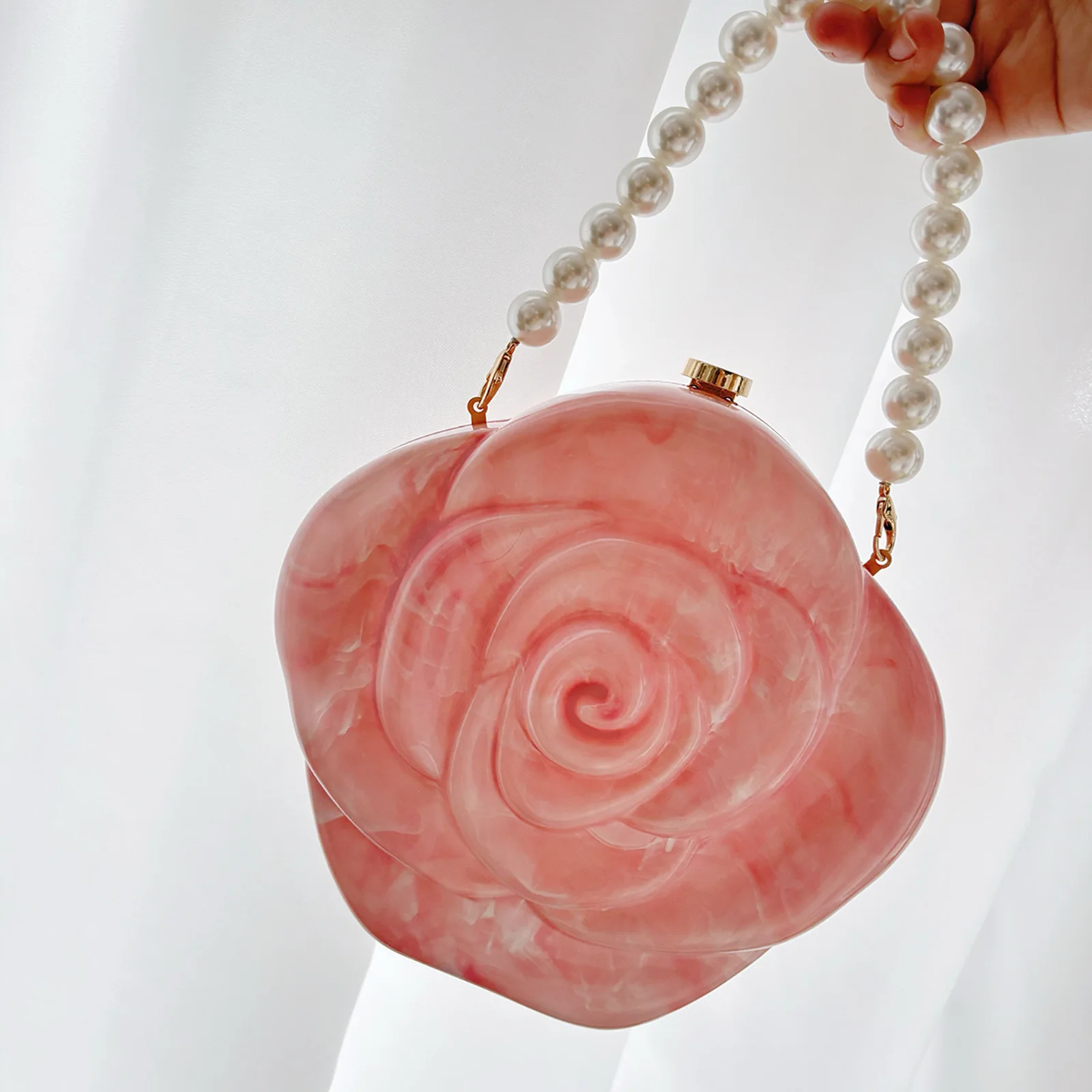 

NEW Bags For Women Wallets Acrylic flower Crossbody Summer Beach Shoulder Bag Wedding Evening Novelty Luxury Designer Handbags