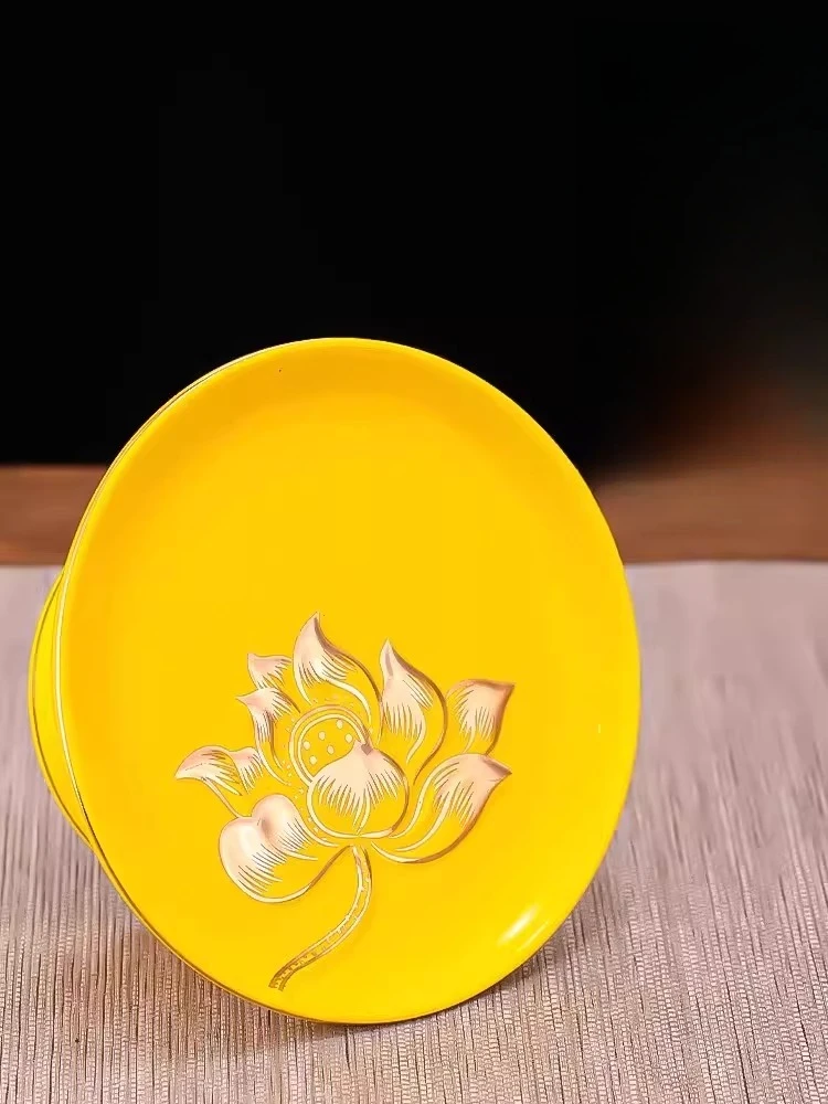 Cz ceramic lotus offering plate - home use, wealth god offering plate, buddhist offering plate for buddhist altars