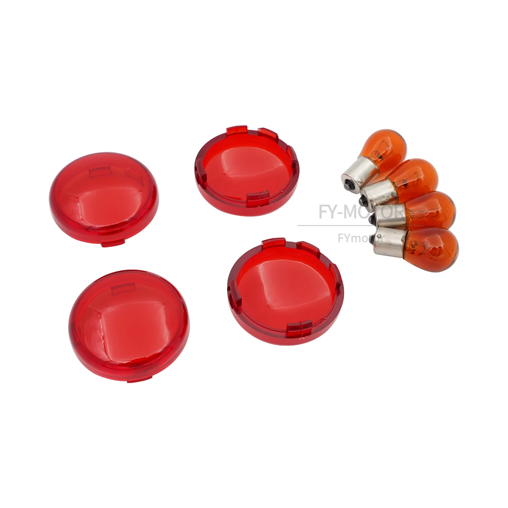 Motorcycle Signal Lens and Bulb Kit case Fit For Harley Sportster XL883 XL1200 X48 72 For Dyna V-Rod VRod
