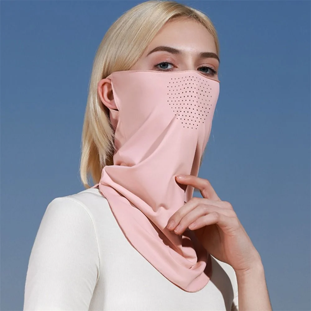 Frauen Sonnenschutz maske atmungsaktive Eis Seide Schleier Sommer Sonnenschutz Gesicht Schal Maske Abdeckung Bandanas mit Ohr schlaufen für den Außenbereich