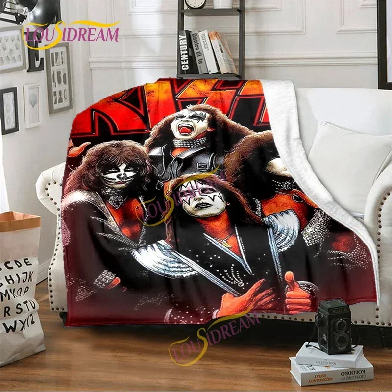 

Kiss Band Fashion Home Multi Size Blanket Heavy Metal Music Element Home Office Watch TV Warm Blanket Hiking Picnic Mat.