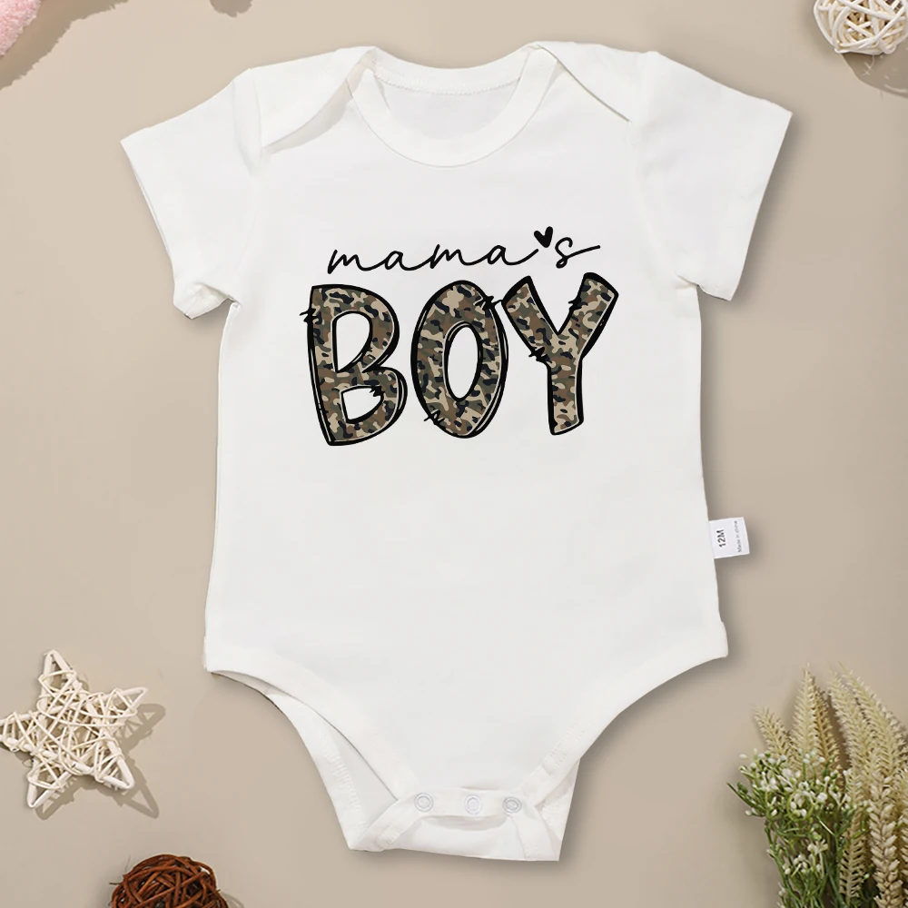 

Mama's Boy Baby Clothes Cotton Wild Summer Toddler Boy Bodysuit Comfy Casual Breathable Short Sleeve Infant Outfits Onesies