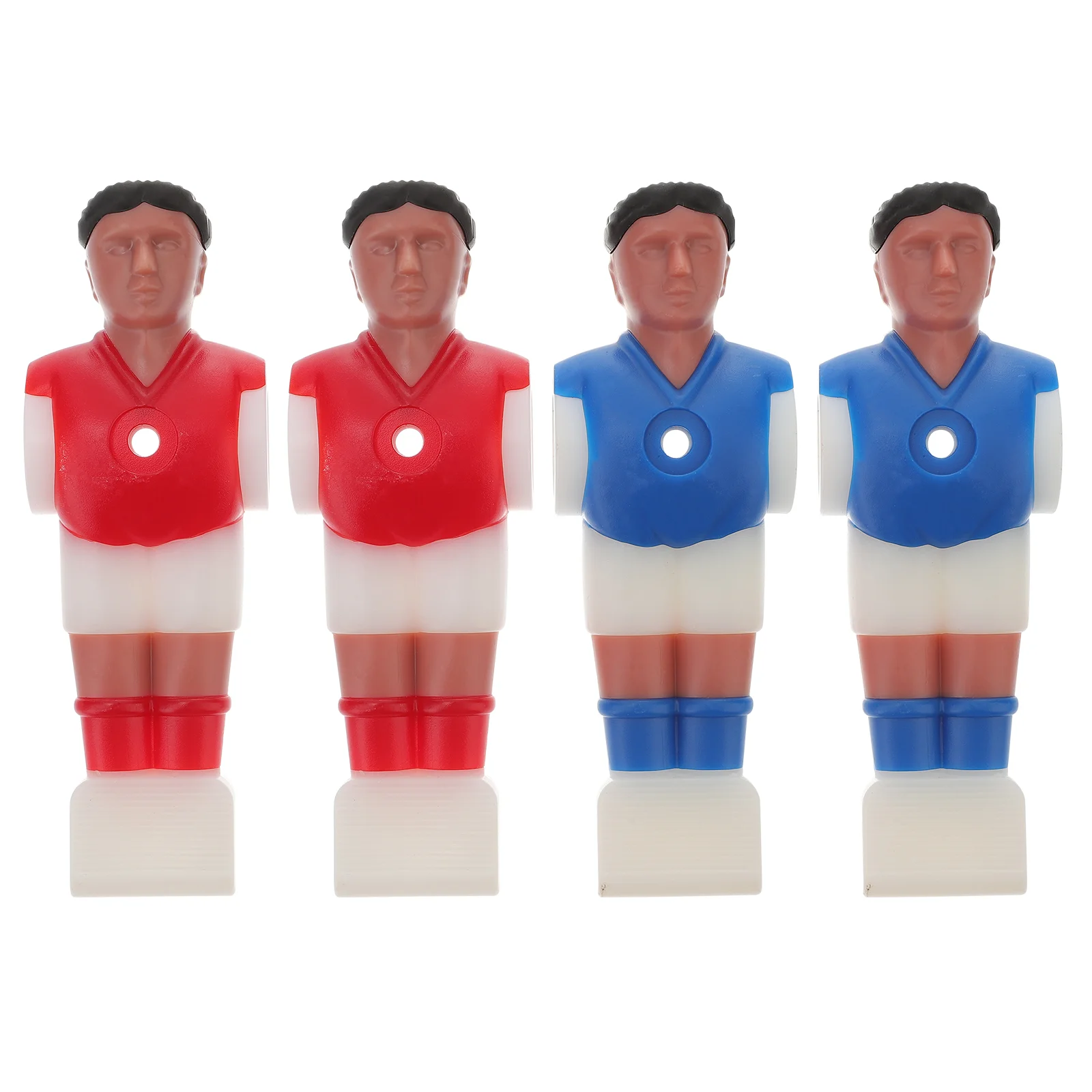 

4 Pcs Tournament Style Soccer Player Mini Football Figures Red and Blue Foosball Puppet Table Accessories