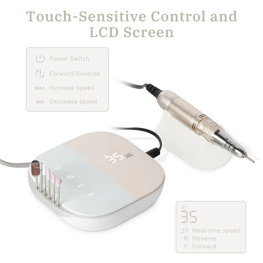 Perceuse à ongles portable pour salon, haute vitesse, 35000 tr/min, pour manucure, offre spéciale