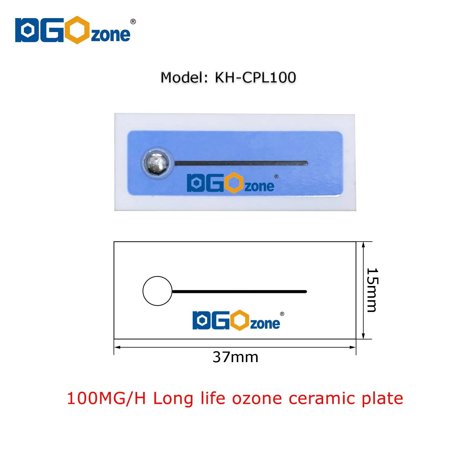 50mg 100mg 200mg 500mg Ozone Ceramic Pate for Air purifying 5PCS Long Life blue Ozone Parts Corona Discharge