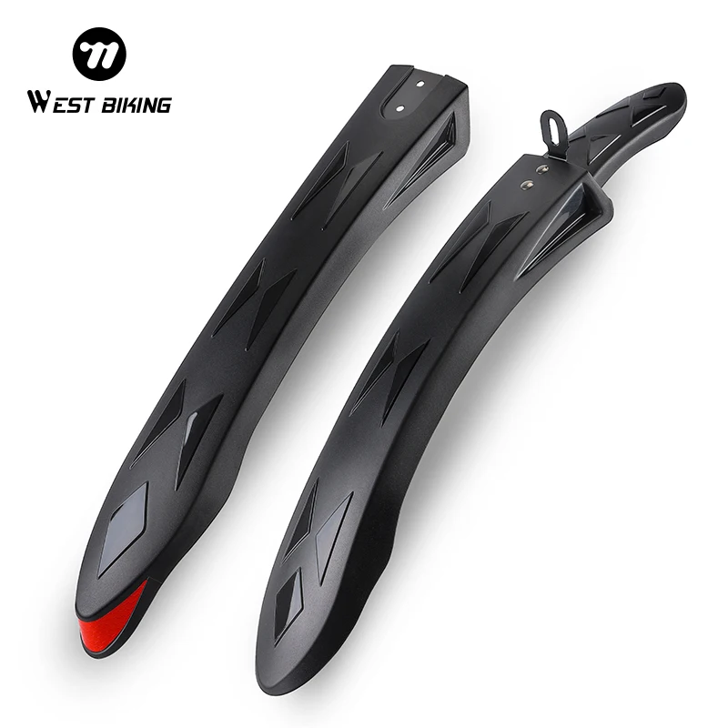 

WEST BIKING Reflective Bike Mudguard Road Bicycle Rear Front Fender 26/27.5 inch Cycling Fender MTB Bike Accessories