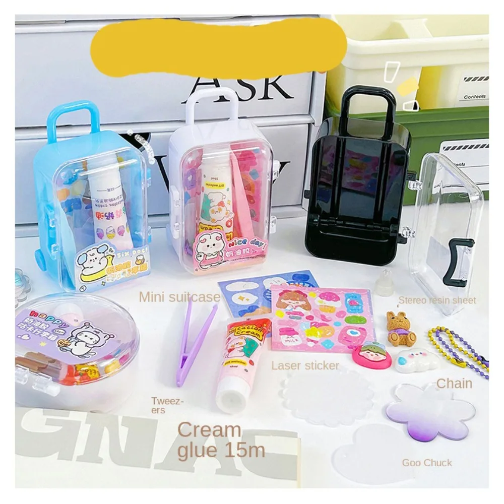 1 set di colla crema fatta a mano confezione regalo carta fai da te adesivi carta Guka Goo valigia decorativa colla crema profumata Kawaii regalo regalo fai da te