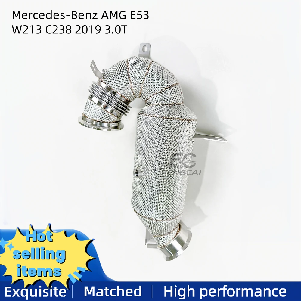 

High flow stainless steel exhaust downpipe for Mercedes-Benz AMG E53 W213 C238 2019 3.0T exhaust system power upgrade