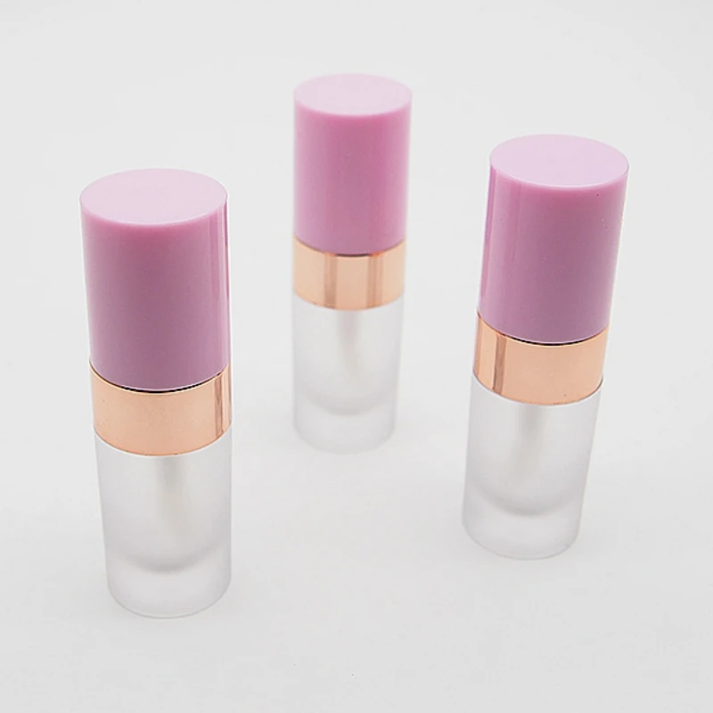 50pcs DIY Pink Frosted Lip Gloss Tube 4.5ML Round Lipgloss Bottle Custom Logo Mini Lip Oil Lipstick Container Cosmetic Packaging