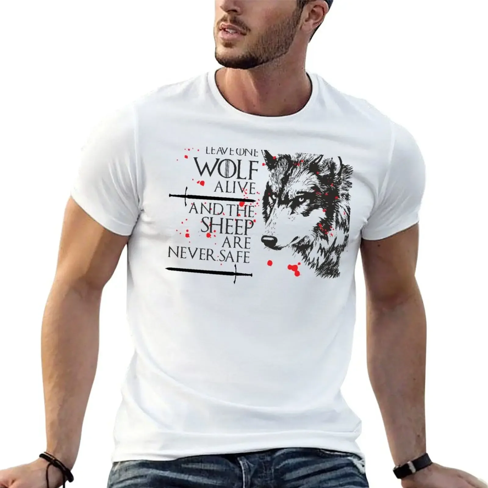 Leave one Wolf Alive and the Sheep are never safe T-Shirt Aesthetic clothing plus size tops tee shirts for men