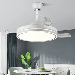 Lamp in the Living Room Invisible Fan Lamp Dining Room Chandelier Nordic Master Bedroom Atmosphere Ceiling Fan Lights Fan Lamps