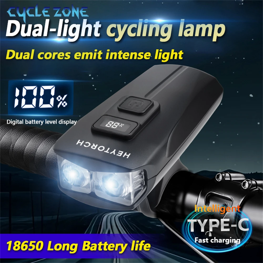 

2 LED Bicycle Front light ABS Digital Display Headlight Flashlight for MTB Road Bike Night Riding Safety Cycling Accessories
